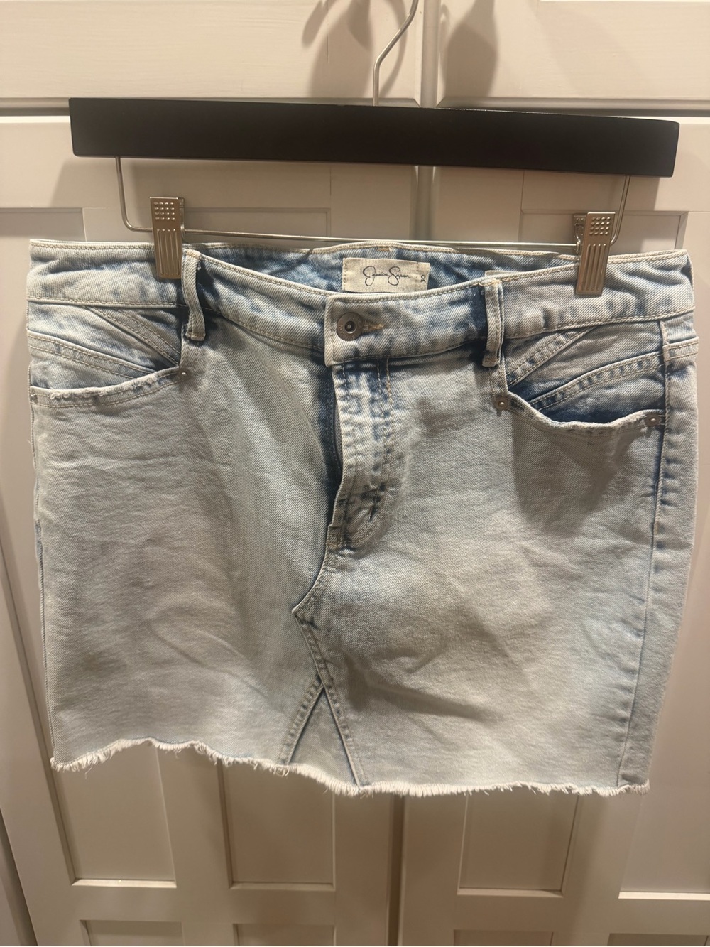 Size-30 Jessica Simpson infinite mini skirt light wash Denim Mini Skirt
